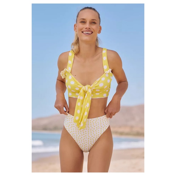 PAPER London | Yellow Polka Dot Bikini Bottoms | Matching Item Available | | NWT - Picture 1 of 7